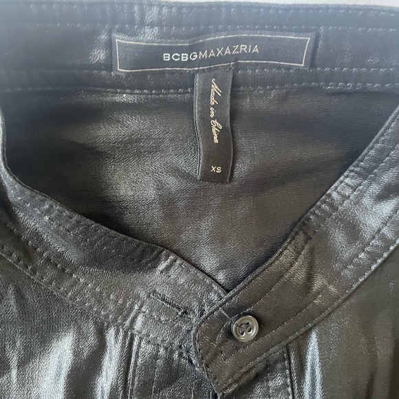 BCBG MaxAzria Minna Wet Look Romper - Picture 4 of 6